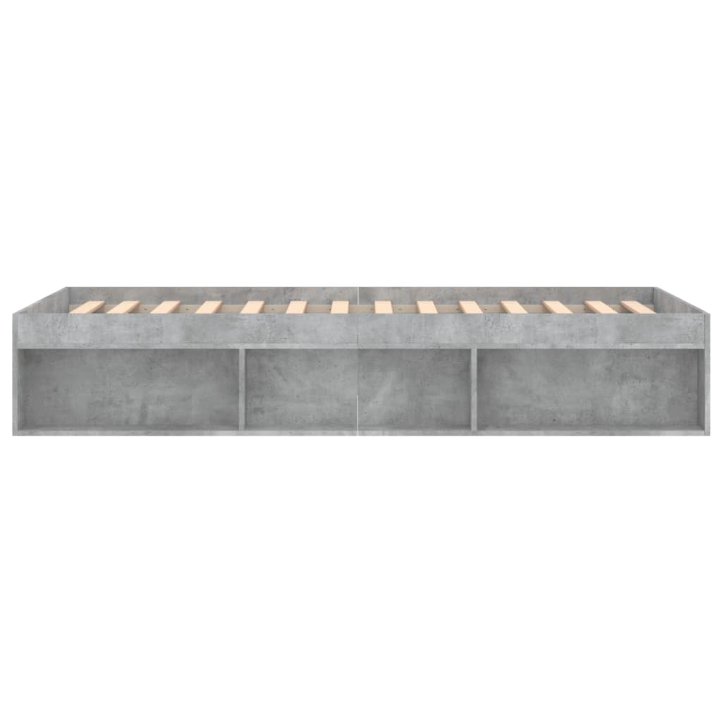 vidaXL Рамка за легло, бетонно сиво, 90x190 см