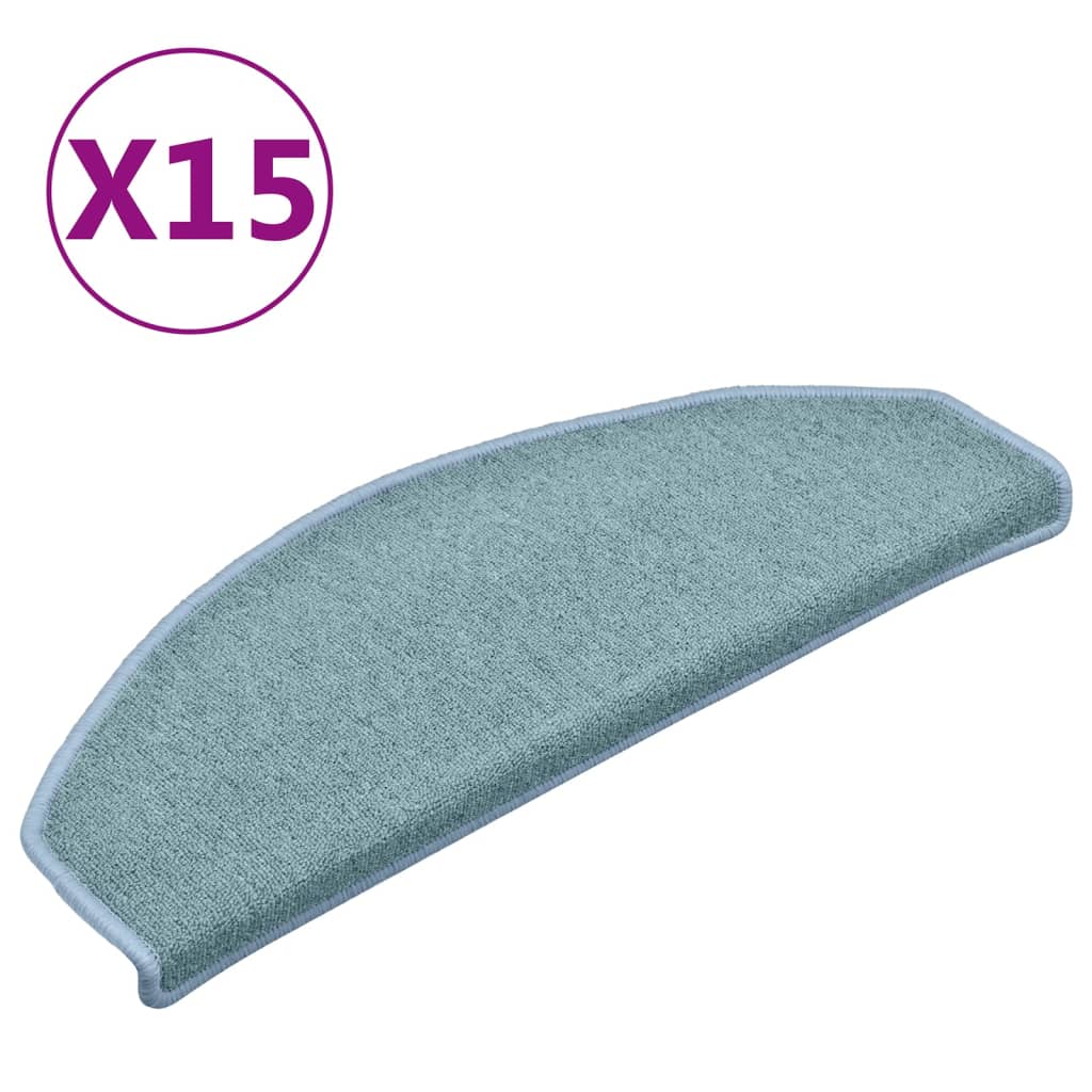 vidaXL Постелки за стъпала, 15 бр, сини, 65x24x4 см