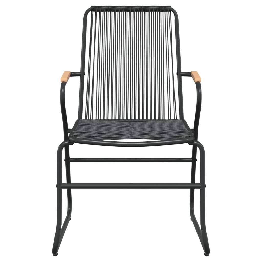 vidaXL Градински столове, 4 бр, черни, 58x59x85,5 см, PVC ратан