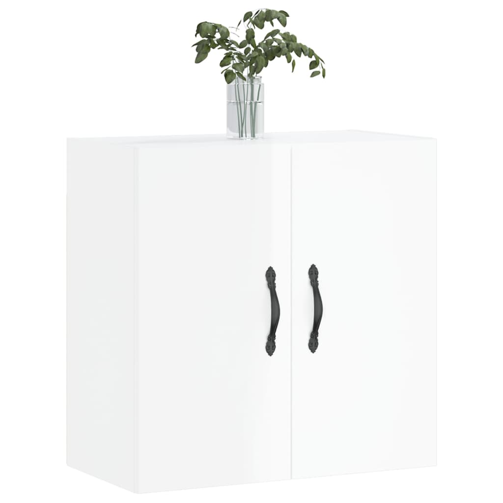 vidaXL Стенен шкаф, бял гланц, 60x31x60 см, инженерно дърво