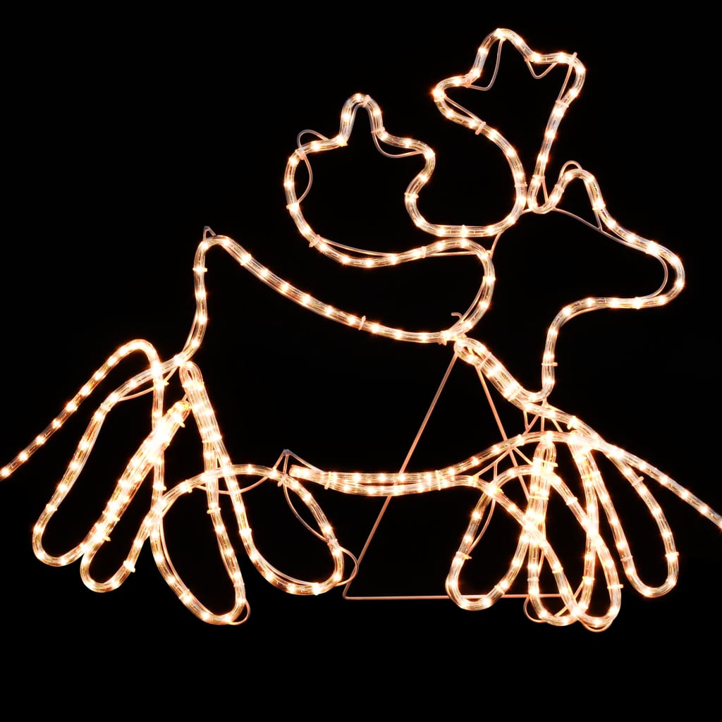 vidaXL Коледна украса 4 XXL светещи елена с шейна 1548 LED 500x80 см