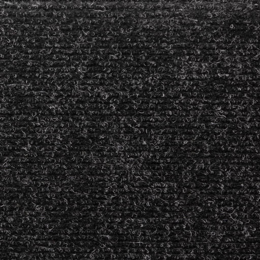 vidaXL Стелки за стъпала, 15 бр, пънч тъкан, 65x21x4 см, черни