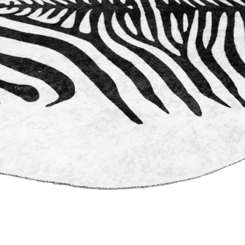 vidaXL Килим черно и бяло 120x170 см шарка зебра миещ противохлъзгащ