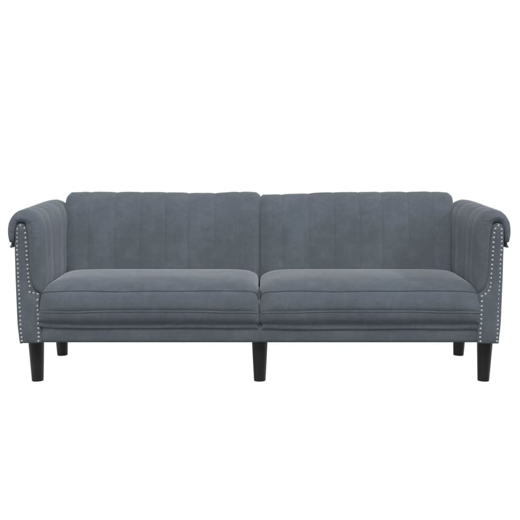vidaXL 3-местен диван, тъмносив, кадифе
