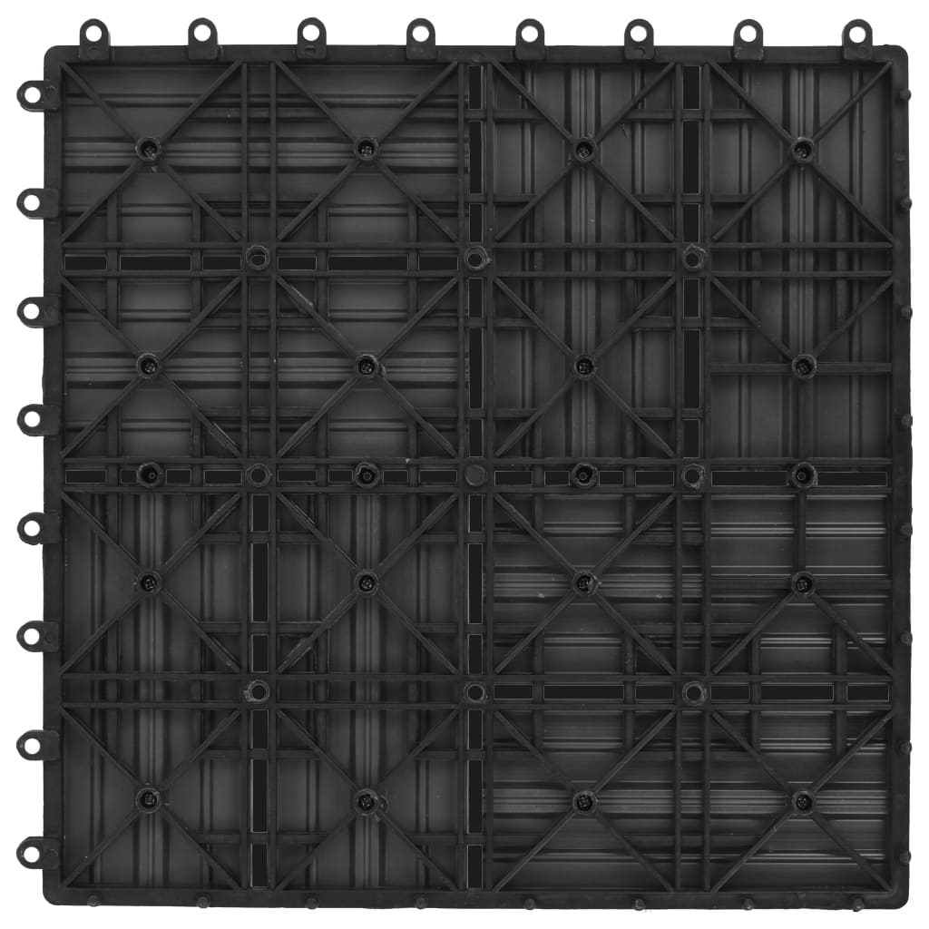 vidaXL 11 бр декинг плочки, WPC, 30x30 см, 1 кв.м., сиви