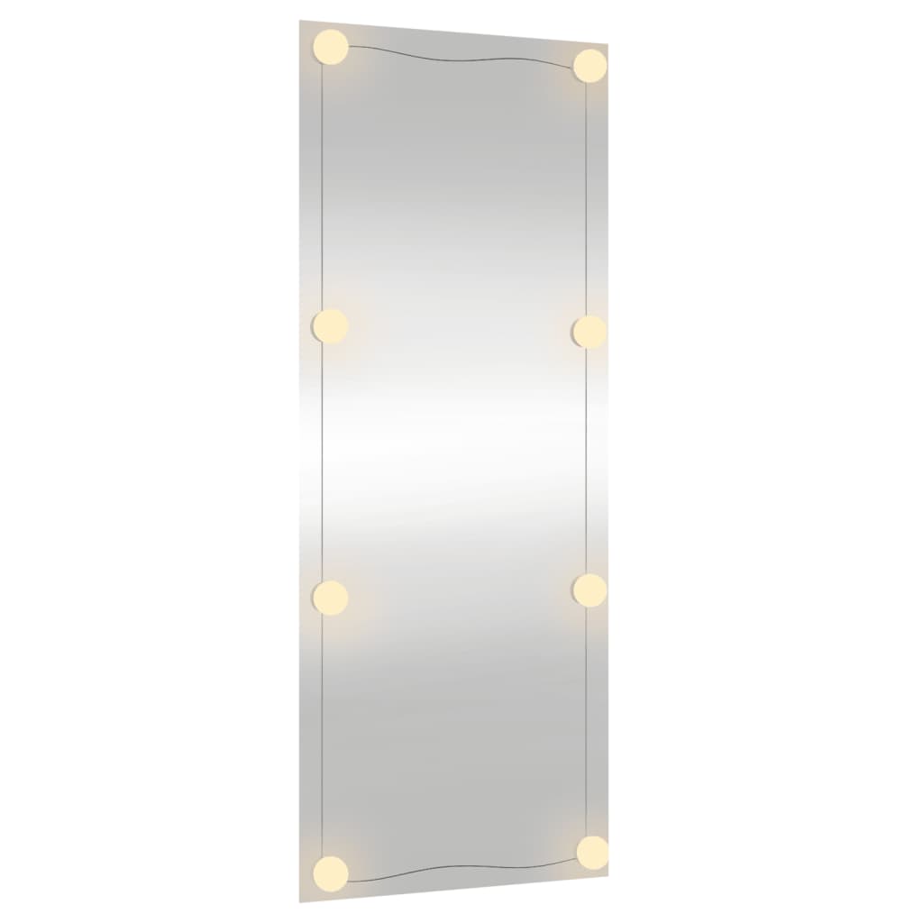 vidaXL Стенно огледало с LED лампи 40x100 см стъкло правоъгълно
