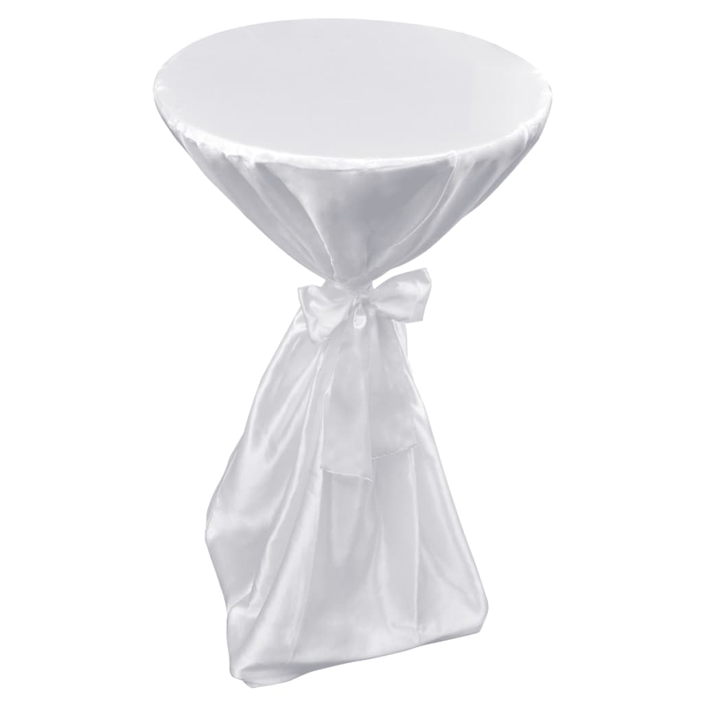 Покривки за маса с панделка, 80 см, бели – 2 броя