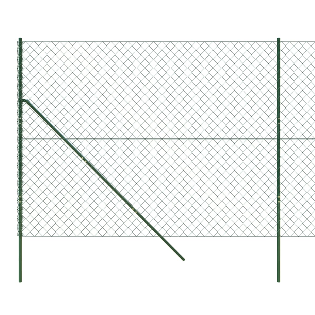 vidaXL Плетена оградна мрежа, зелена, 1,6x25 м