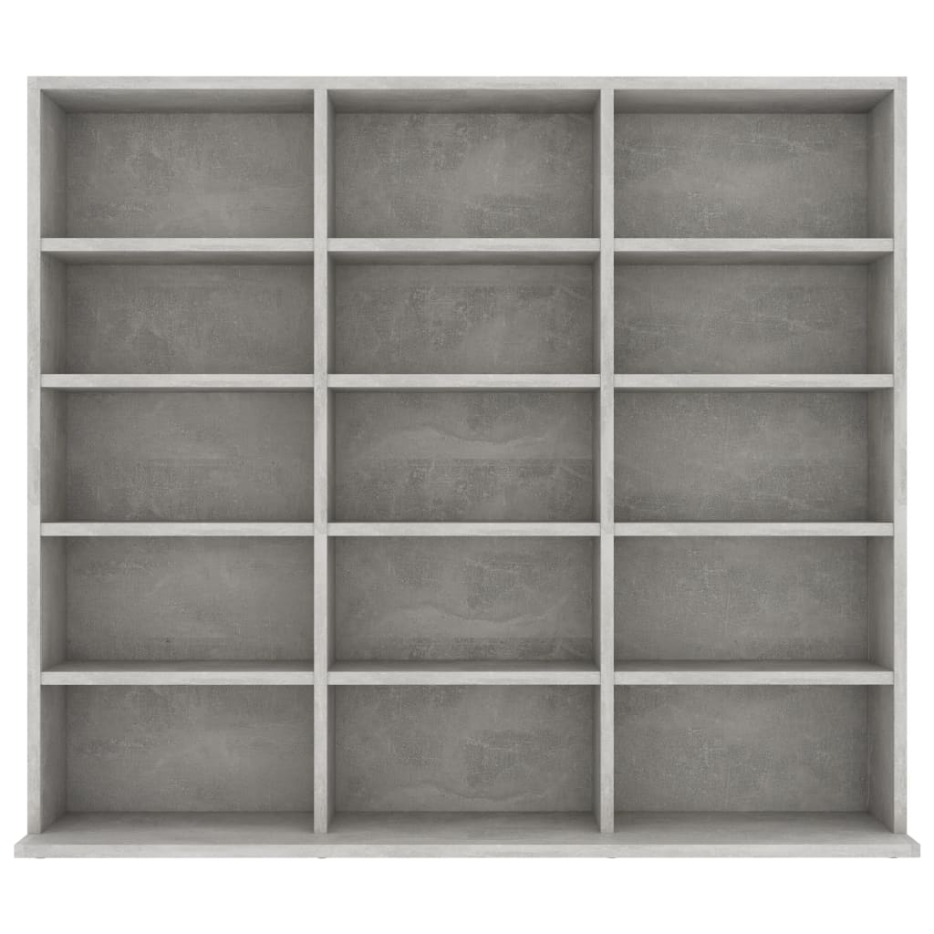 vidaXL CD шкаф, бетонно сив, 102x23x89,5 см, ПДЧ