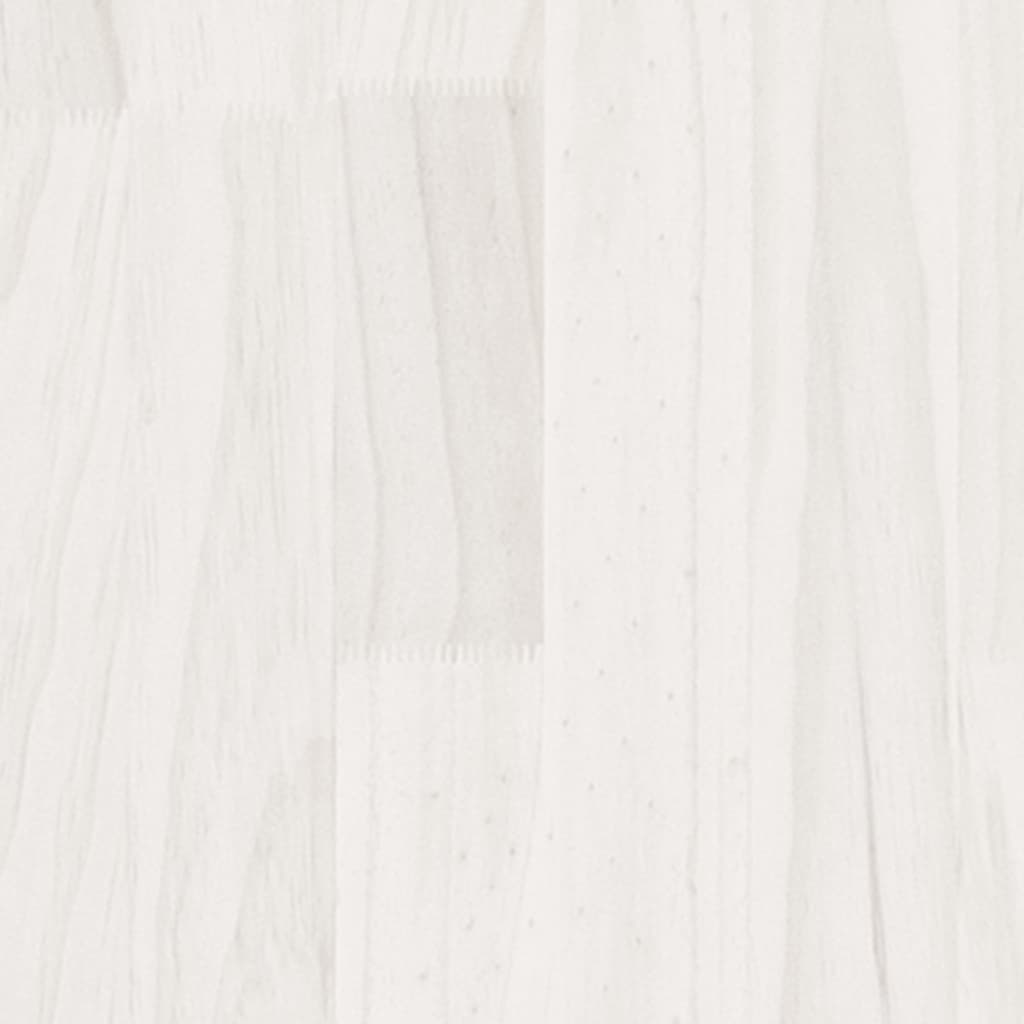 vidaXL Страничен шкаф, бял, 35,5x33,5x76 см, борово дърво масив