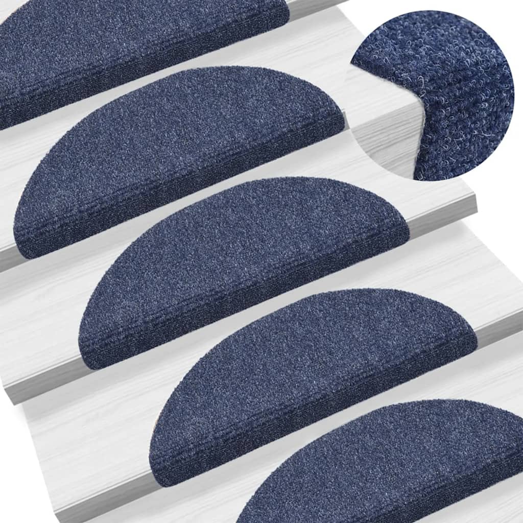 vidaXL Самозалепващи стелки за стъпала, 15 бр, 56x17x3 см, сини