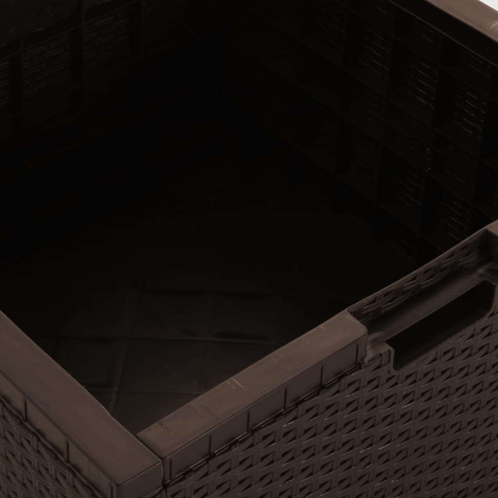 vidaXL Градинска кутия за съхранение, 60x54x41 см, PP ратан, кафява