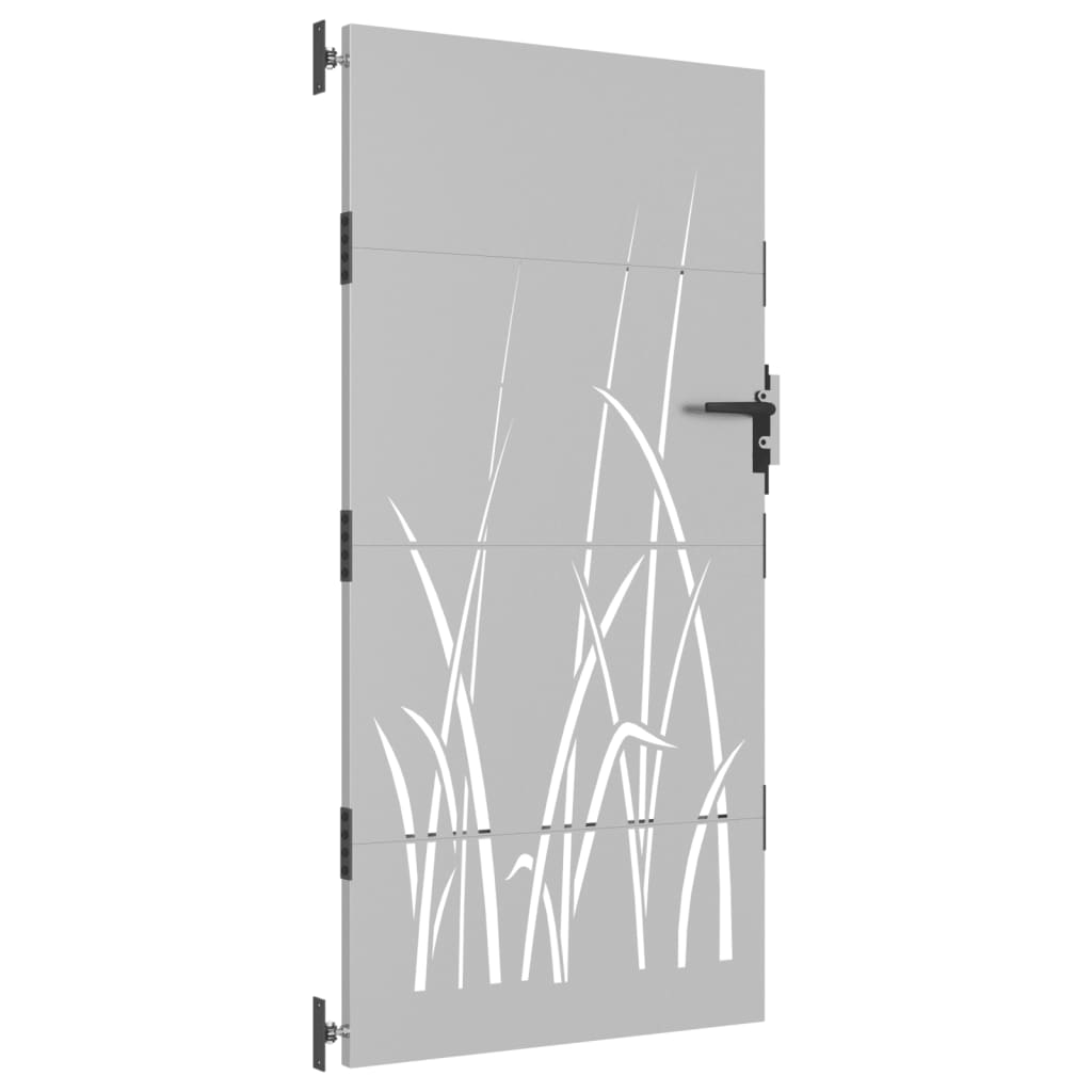 vidaXL Градинска порта, 85x175 см, кортенова стомана, дизайн с треви