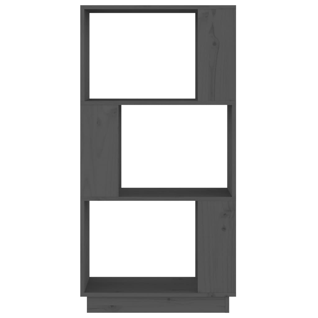 vidaXL Библиотека/разделител за стая, сива, 51x25x101 см, бор масив