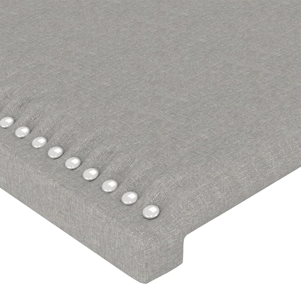 vidaXL Рамка за легло с табла, светлосива, 140x200 см, плат