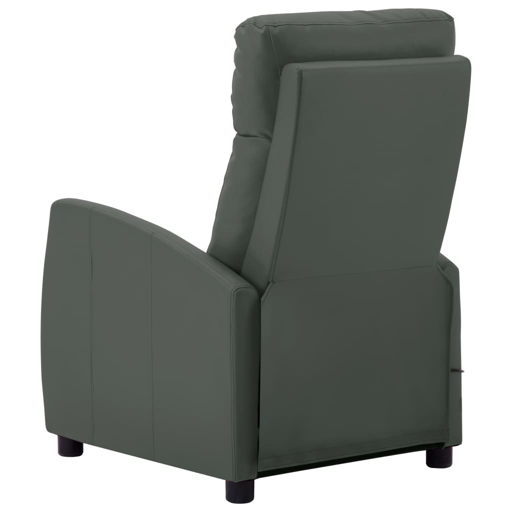 vidaXL Електрически масажен стол, сив, изкуствена кожа