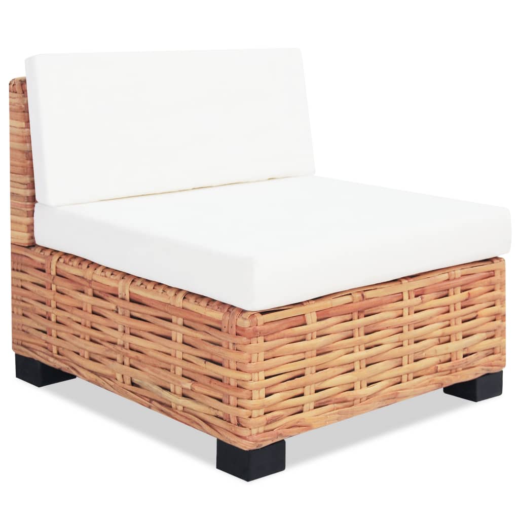 vidaXL Комплект мека мебел, 27 части, естествен ратан