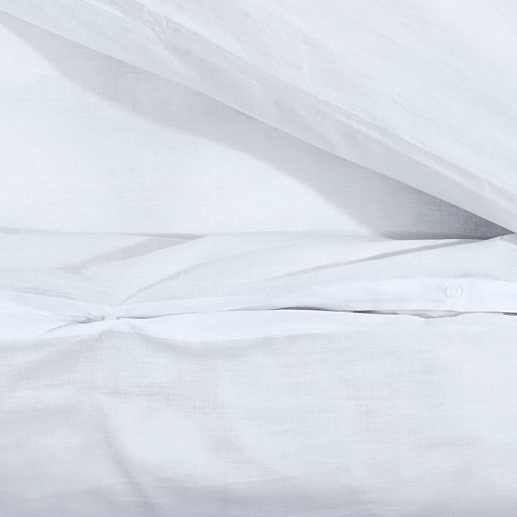 vidaXL Комплект спално бельо, бяло, 140x200 см, памук