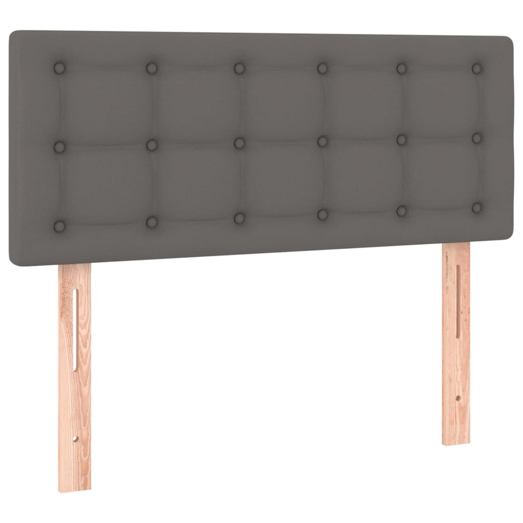 vidaXL Горна табла за легло, сива, 80x5x78/88 см, изкуствена кожа