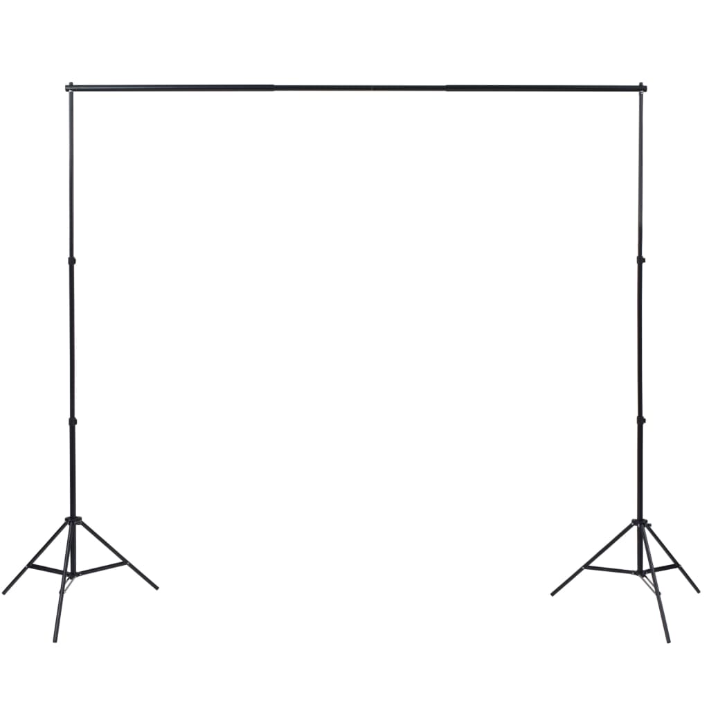 vidaXL Комплект за фото студио 3 памучни фона регулируема рамка 3х6 м