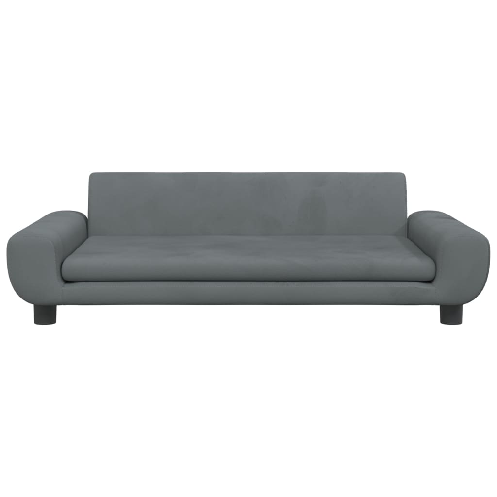 vidaXL Детски диван, тъмносив, 100x54x33 см, кадифе