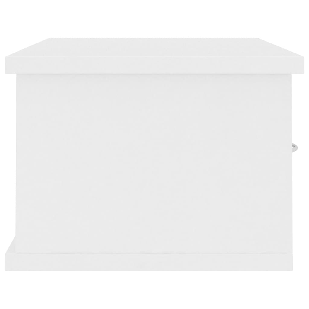vidaXL Стенен рафт с чекмеджета, бял, 60x26x18,5 см, ПДЧ
