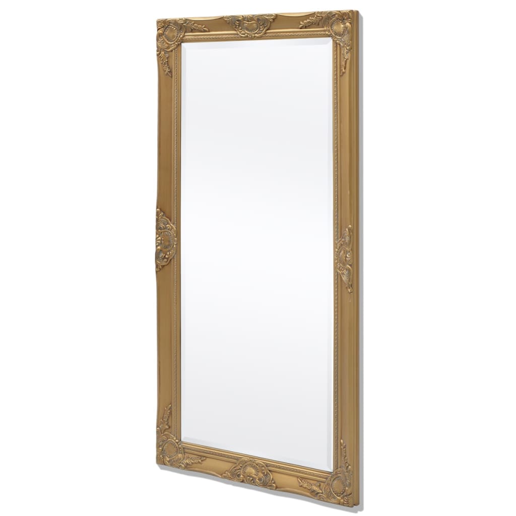 vidaXL Стенно огледало, бароков стил, 120x60 см, златисто