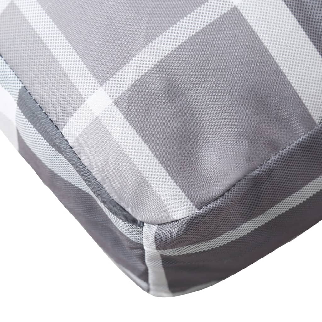 vidaXL Палетна възглавница, сиво каре, 120x40x12 см, текстил