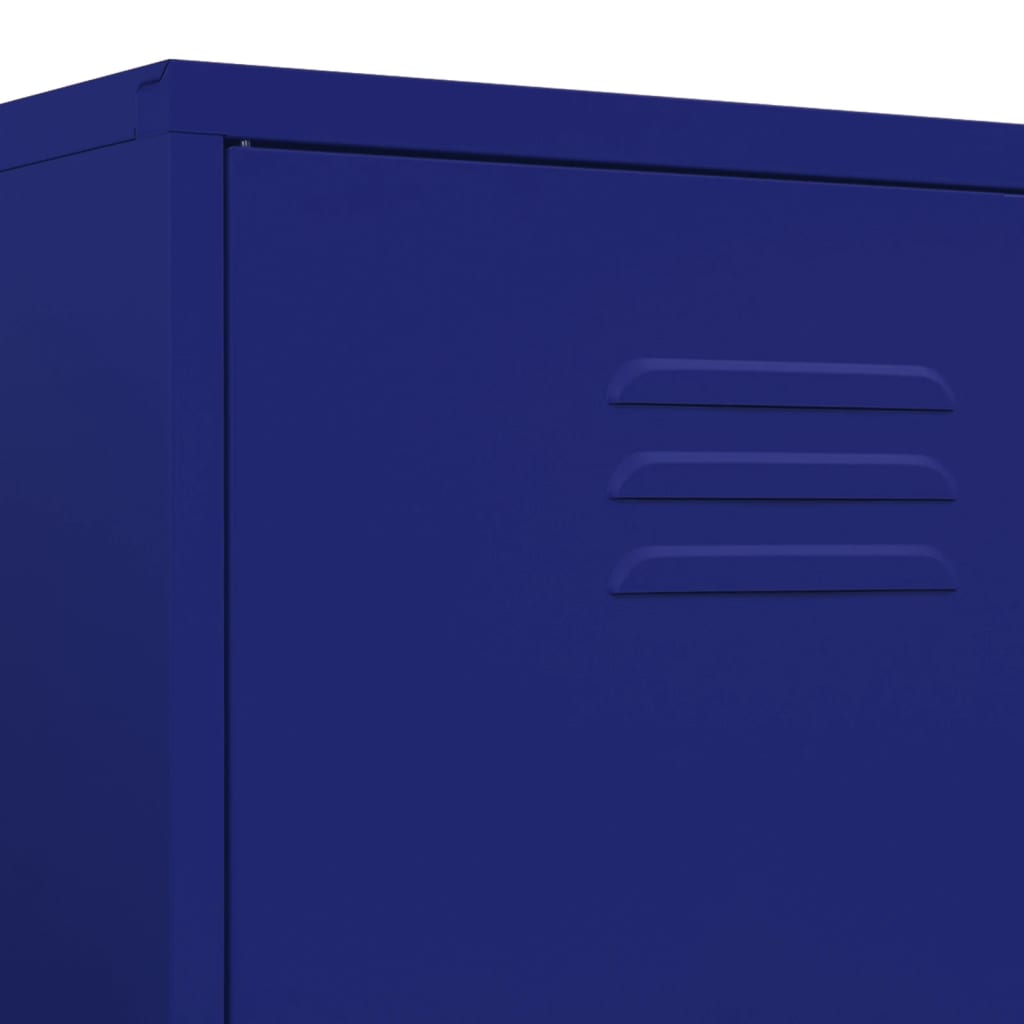 vidaXL Гардероб, нейви синьо, 90x50x180 см, стомана