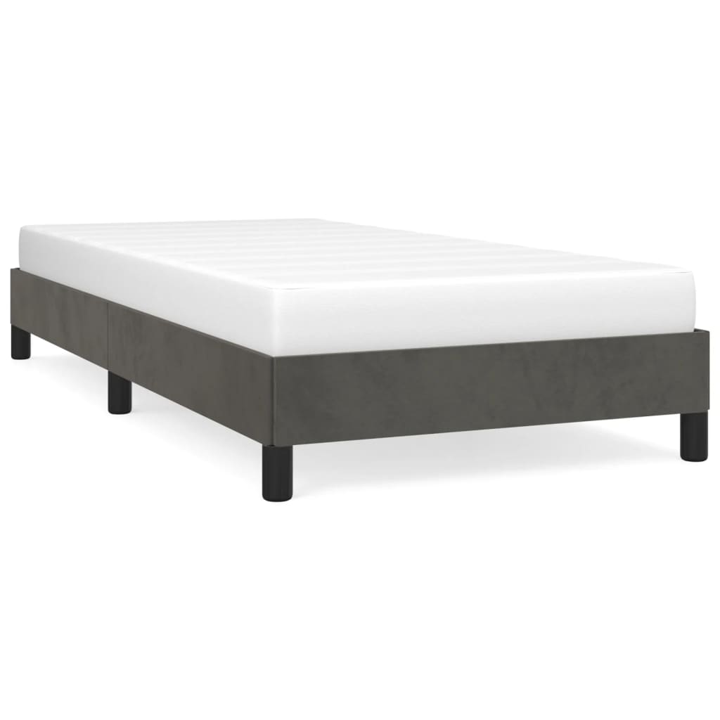 vidaXL Рамка за легло, тъмносива, 80x200 см, кадифе