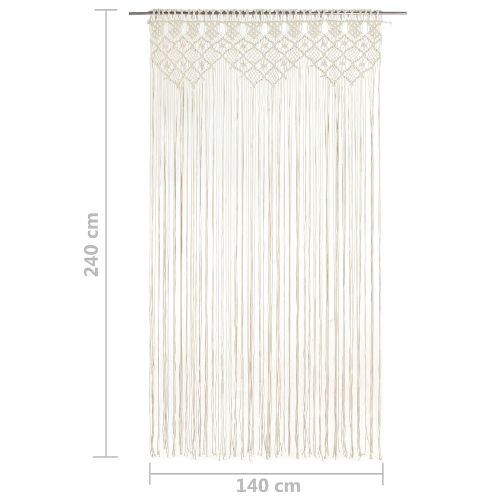 vidaXL Завеса макраме, 140x240 см, памук