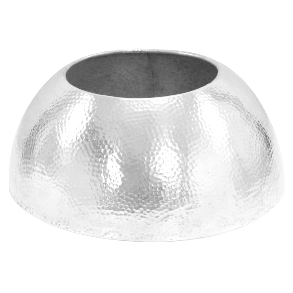 vidaXL Маса за кафе, кован алуминий, 70x30 см, сребро