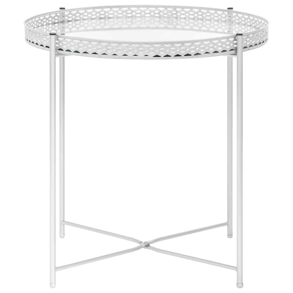 322800 vidaXL Side Table Silver 40x40x41 cm Glass