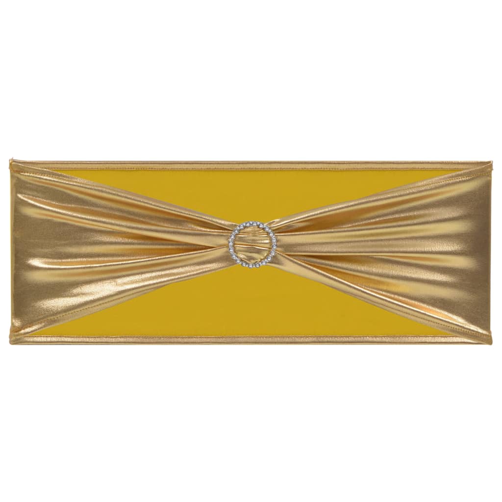 vidaXL 25 бр разтегателни ленти за стол с диамантена катарама златно