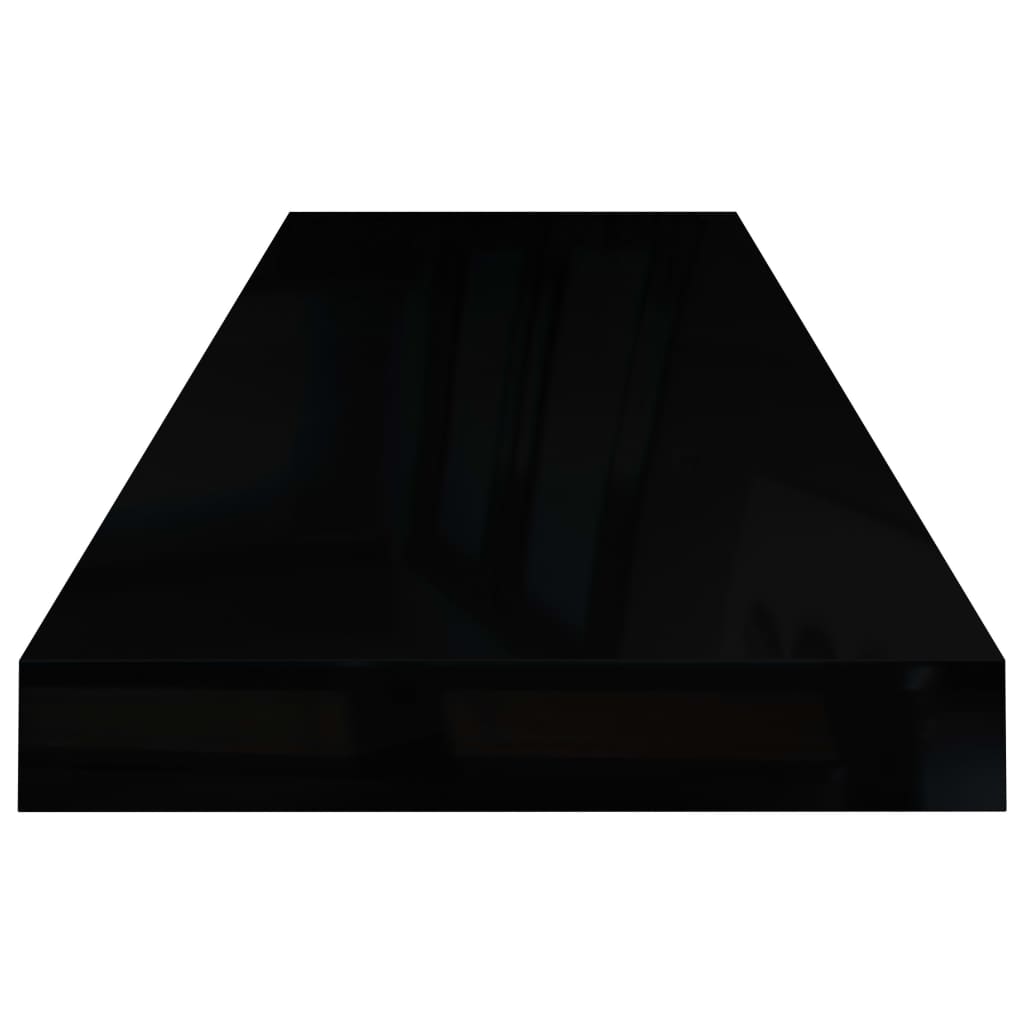 vidaXL Окачен стенен рафт, черен гланц, 80x23,5x3,8 см, МДФ