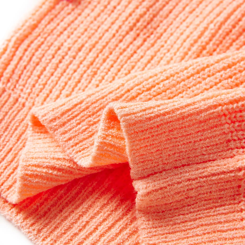 Детски плетен пуловер, яркооранжев, 92