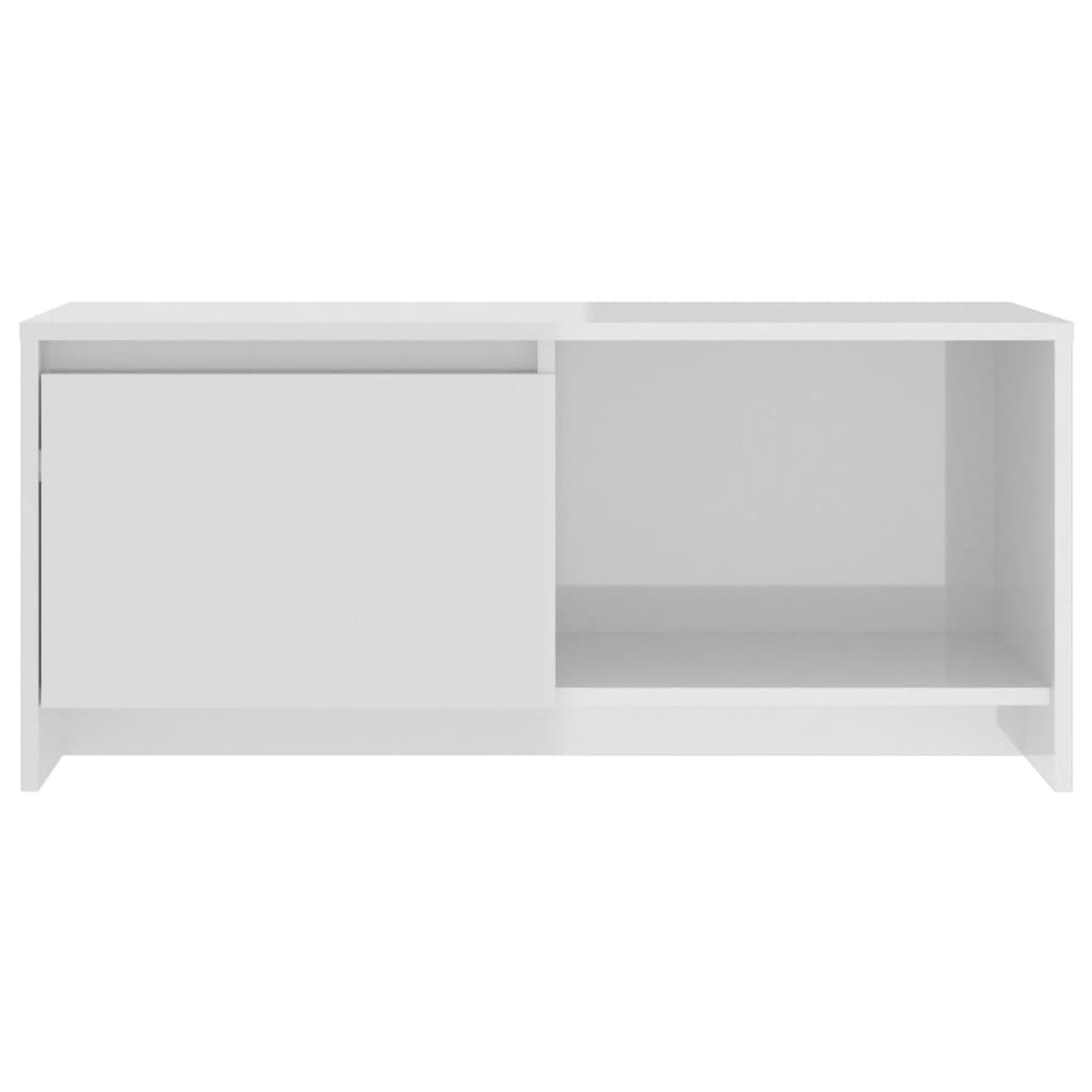 vidaXL ТВ шкаф, бял гланц, 90x35x40 см, ПДЧ
