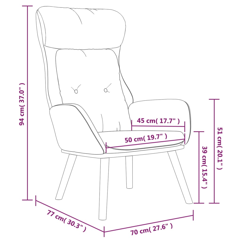 vidaXL Релакс стол, син, текстил и PVC