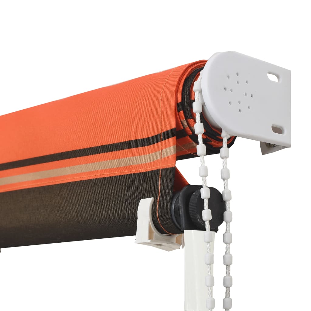 vidaXL Сенник с падащо рамо, 350x150 см, оранжево и кафяво