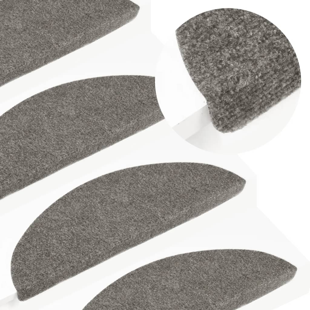 vidaXL Самозалепващи стелки за стъпала, 10 бр, сиви, 65x22,5x3,5 см