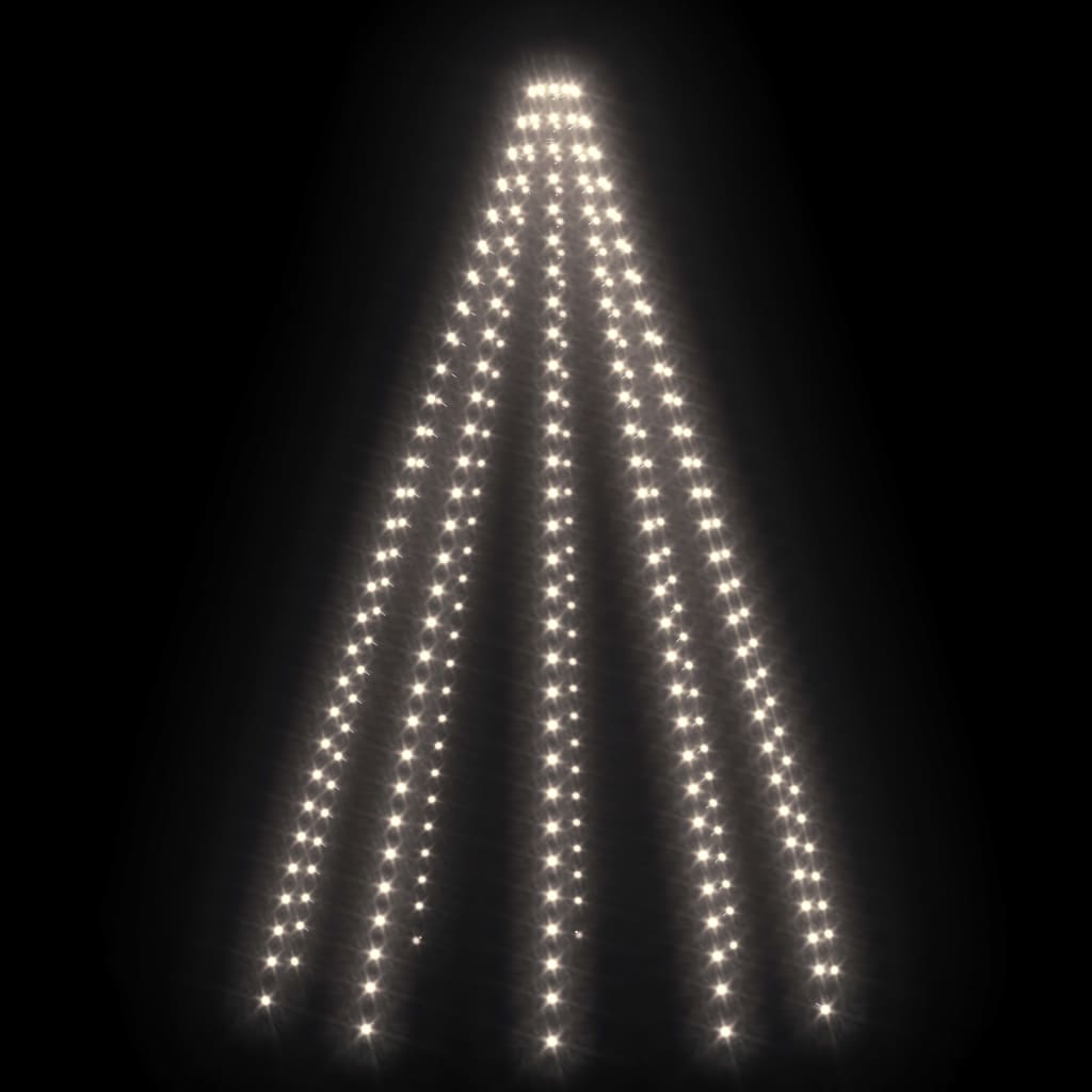 vidaXL Коледни лампички за елха тип мрежа 300 LED студено бяло 300 см