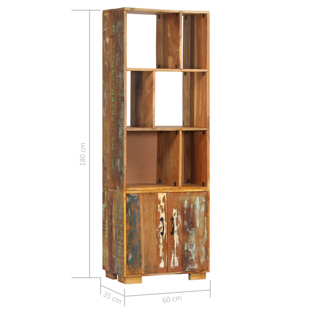 vidaXL Етажерка за книги, 60x35x180 см, регенерирано дърво масив