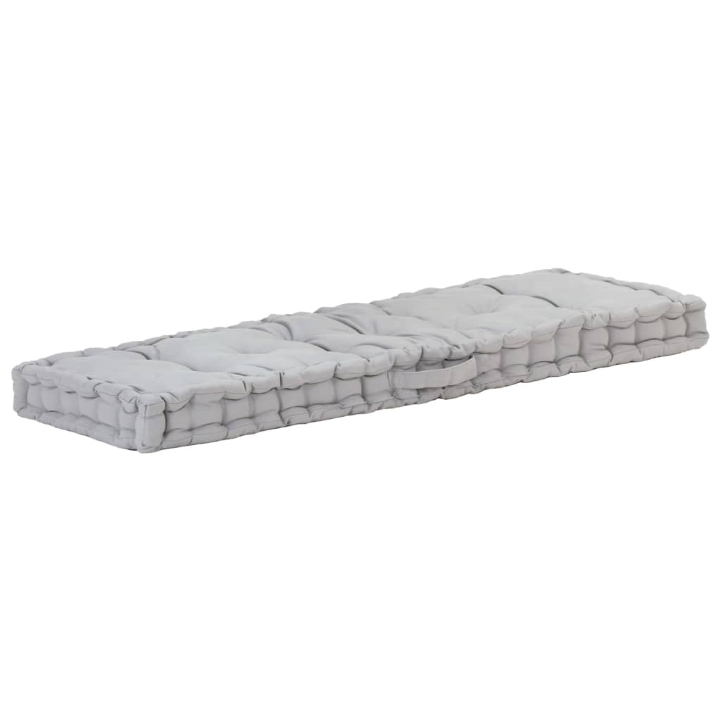 vidaXL Палетни възглавници за под, 2 бр, памук, сиви