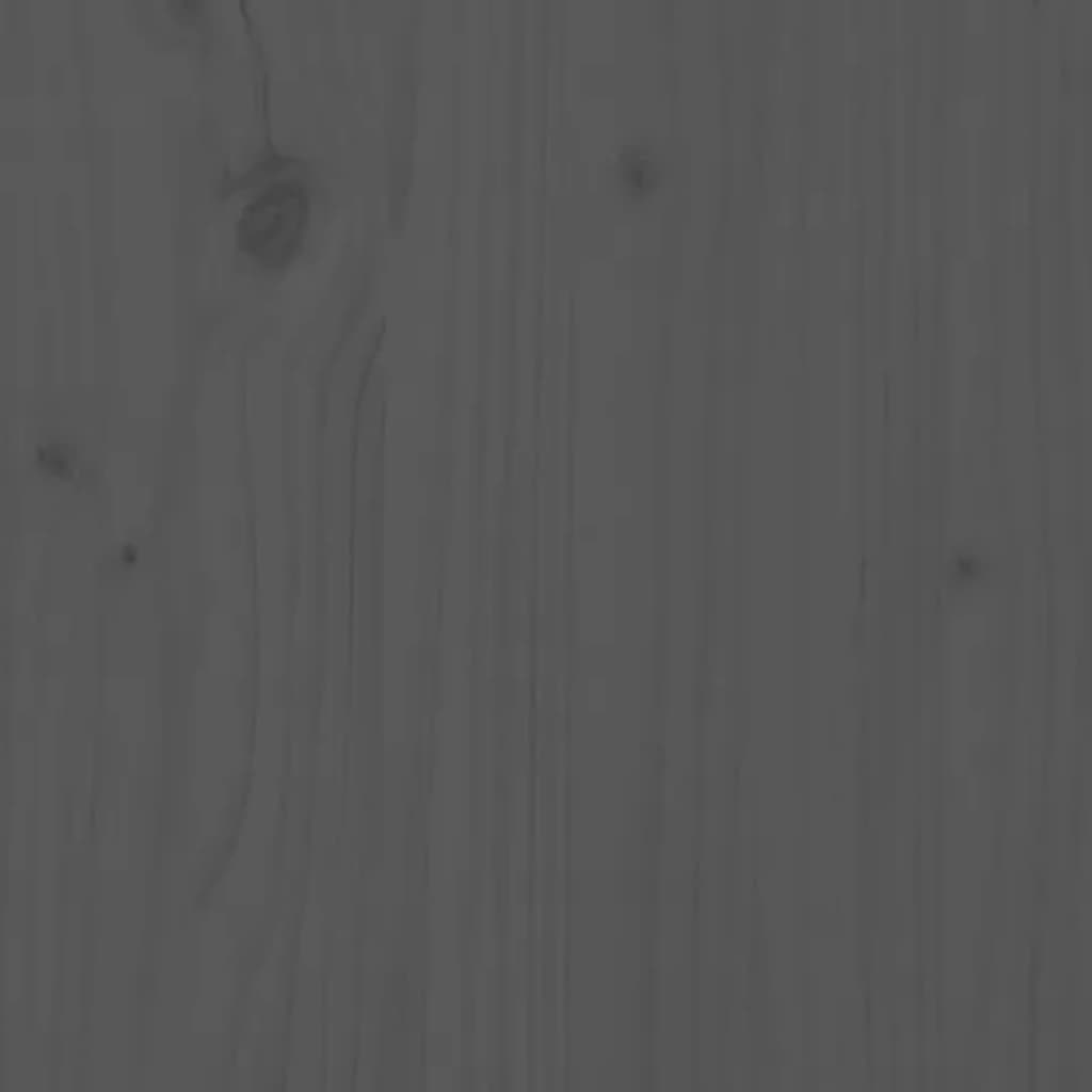 vidaXL Нощно шкафче, сиво, 50x35x61,5 см, борово дърво масив