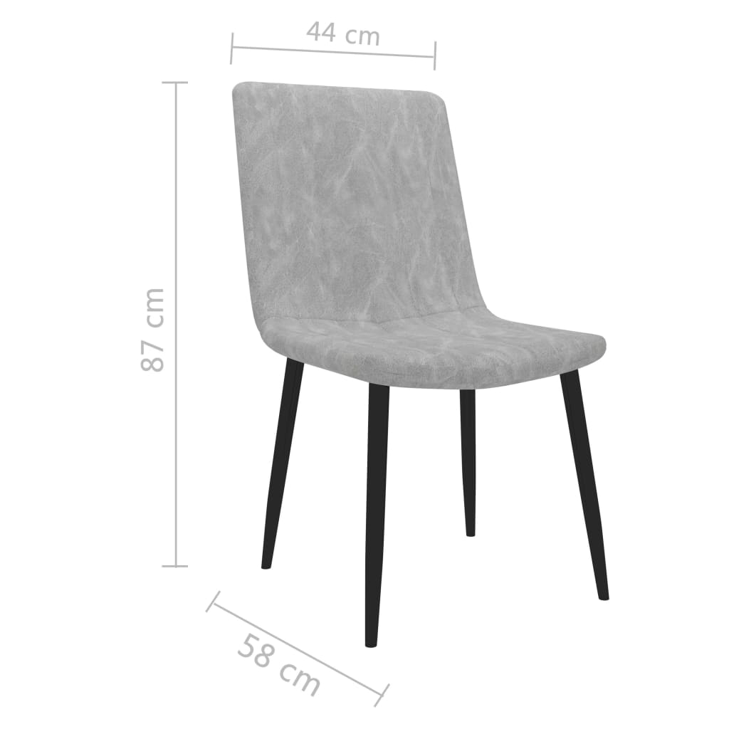 vidaXL Трапезни столове, 6 бр, светлосиви, изкуствена кожа