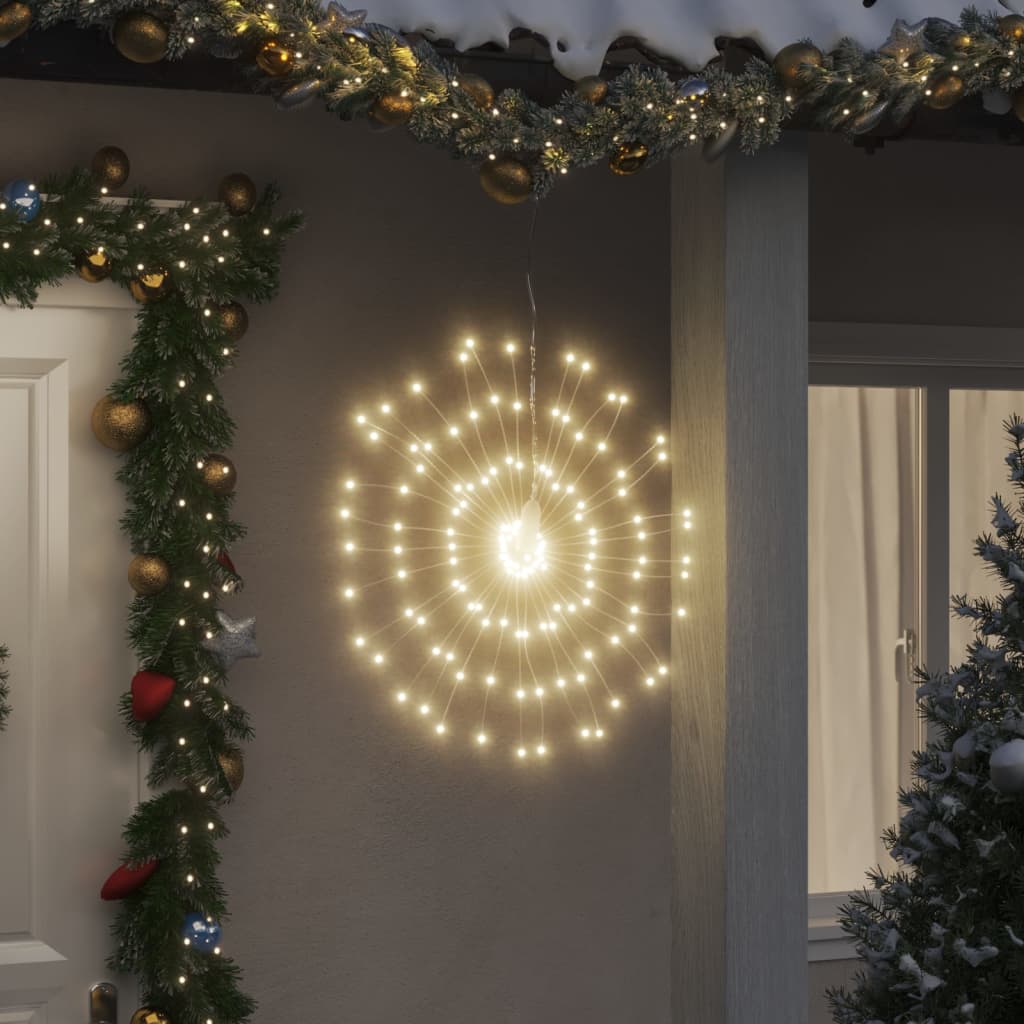 vidaXL Коледни звездни светлини 140 LED 2 бр топло бяло 17 см