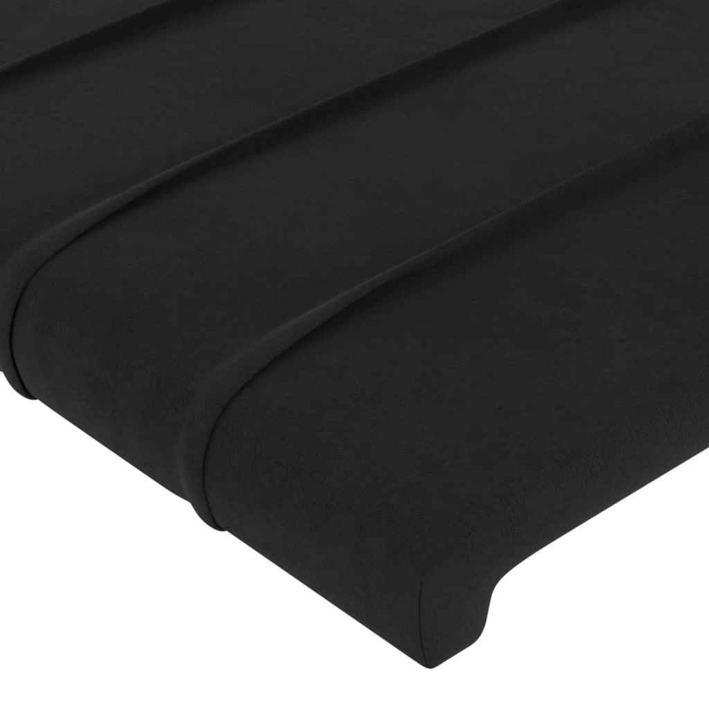 vidaXL Горна табла за легло, черна, 100x5x78/88 см кадифе
