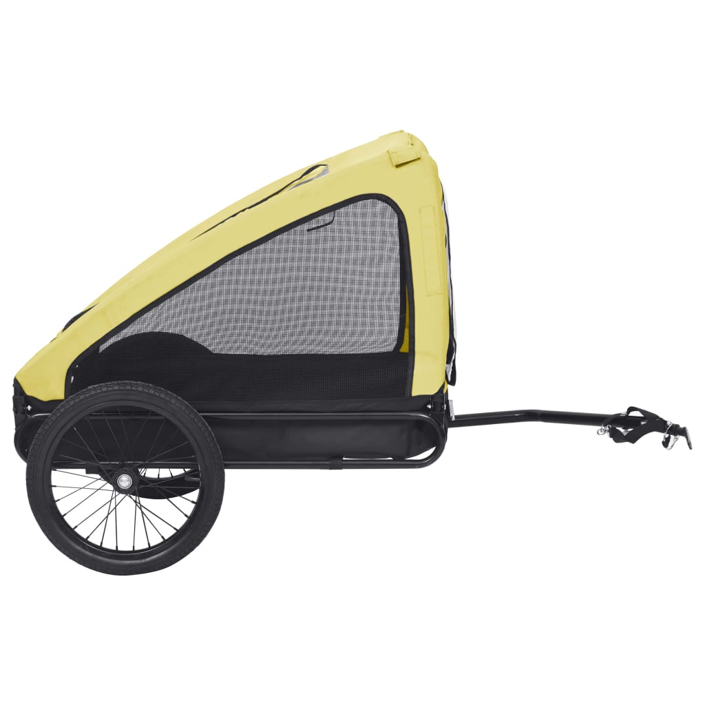 vidaXL Ремарке за велосипед за домашни любимци, жълто и черно