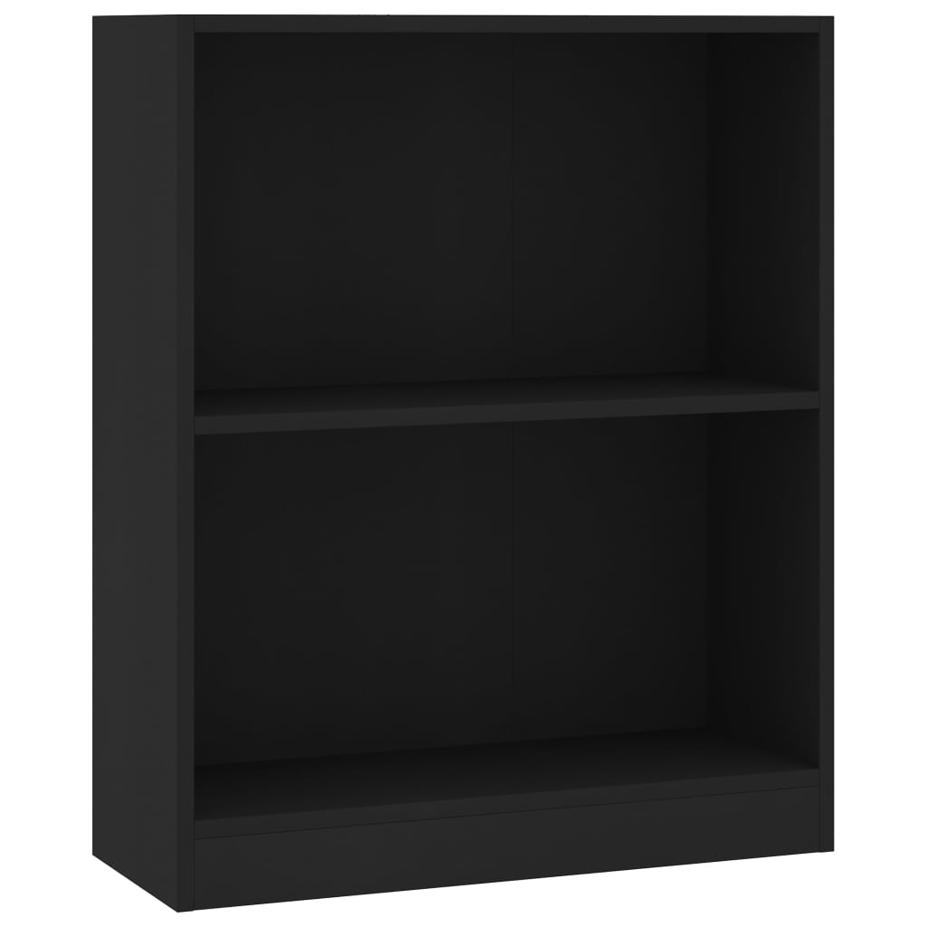 vidaXL Етажерка за книги, черна, 60x24x76 см, инженерно дърво