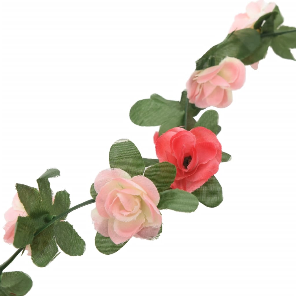 vidaXL Гирлянди от изкуствени цветя 6 бр пролетно розови 250 см